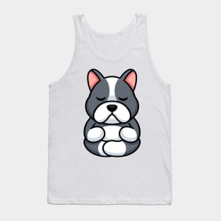 Cute baby dog meditation cartoon Tank Top